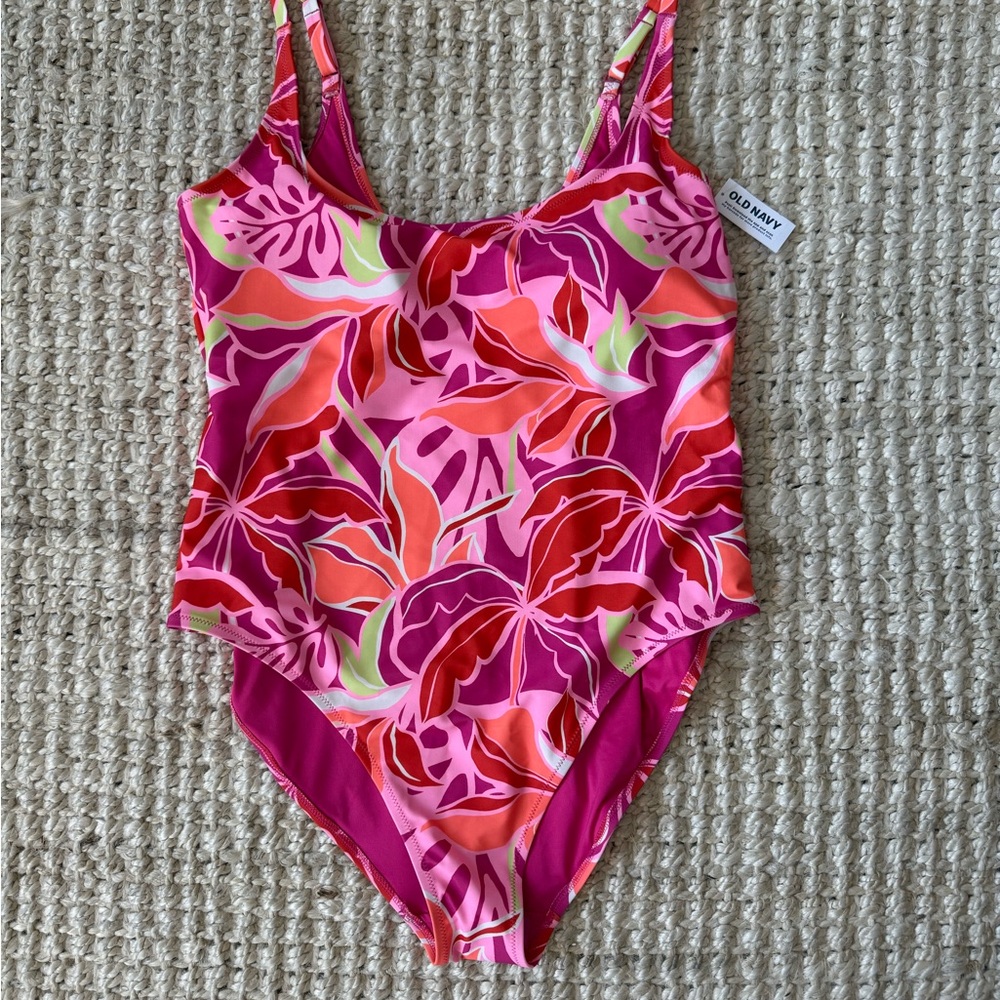 Old Navy Kids Tropical Pink and Orange One Piece